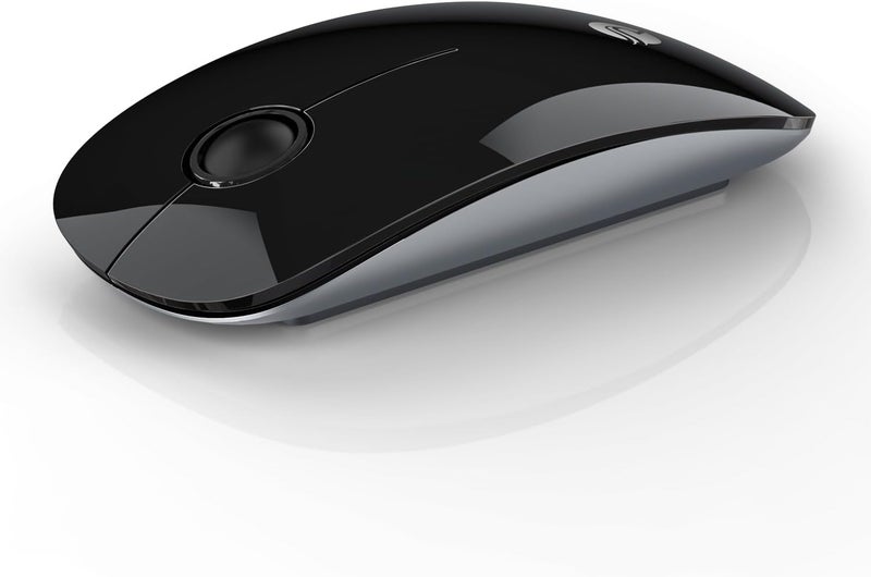 RAPIQUE Bluetooth Wireless Mouse - (BT5.1+USB) Slim Dual Mode Computer Mice with Quiet Click, Low Power, and 1600 DPI, Portable Mouse for MacBook, Laptop, iPad Pro/Air, Surface Pro (Black) - Image 1